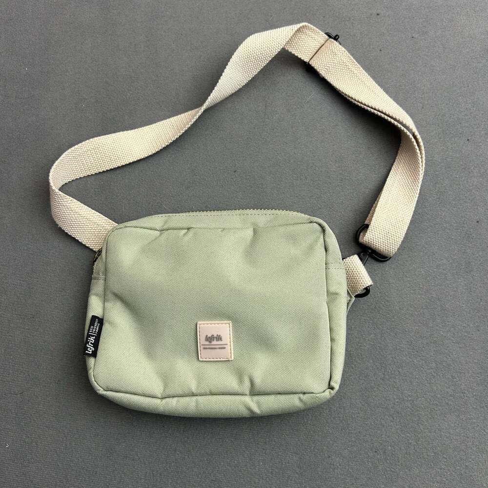 Lefrik Reef Eco-Friendly Fabric Crossbody Bag in Sage Green Z33